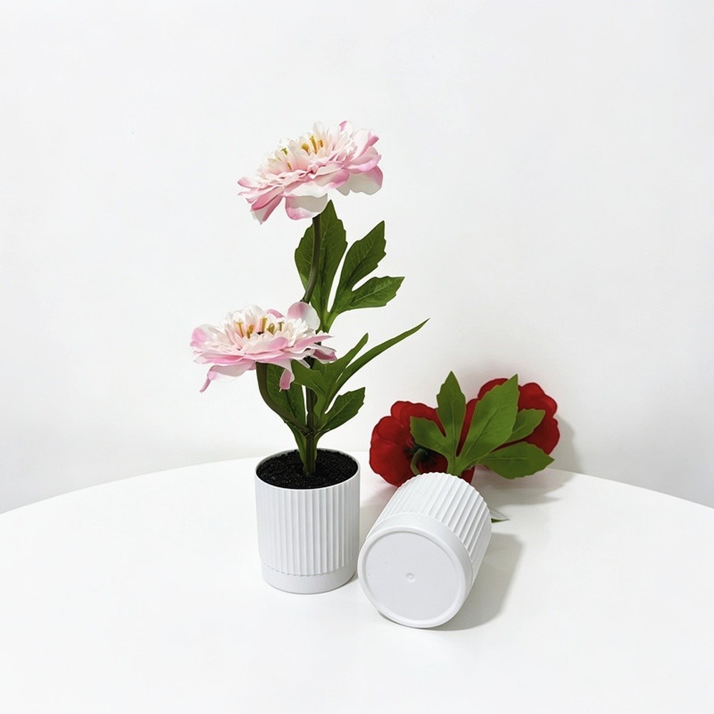 Fake Peony Bonsai Silk Plastic Flower Plant for Living Room Decor 27cm