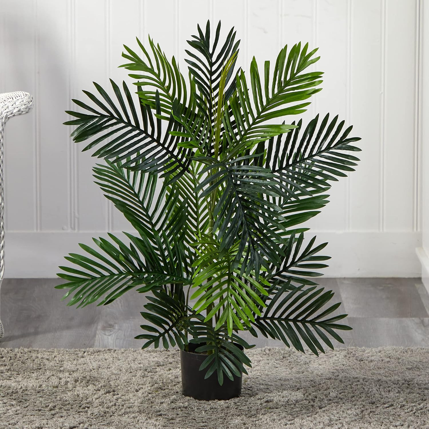 3 Ft Artificial Paradise Palm Tree with Nursery Pot | Lush Realistic Fronds, Mul