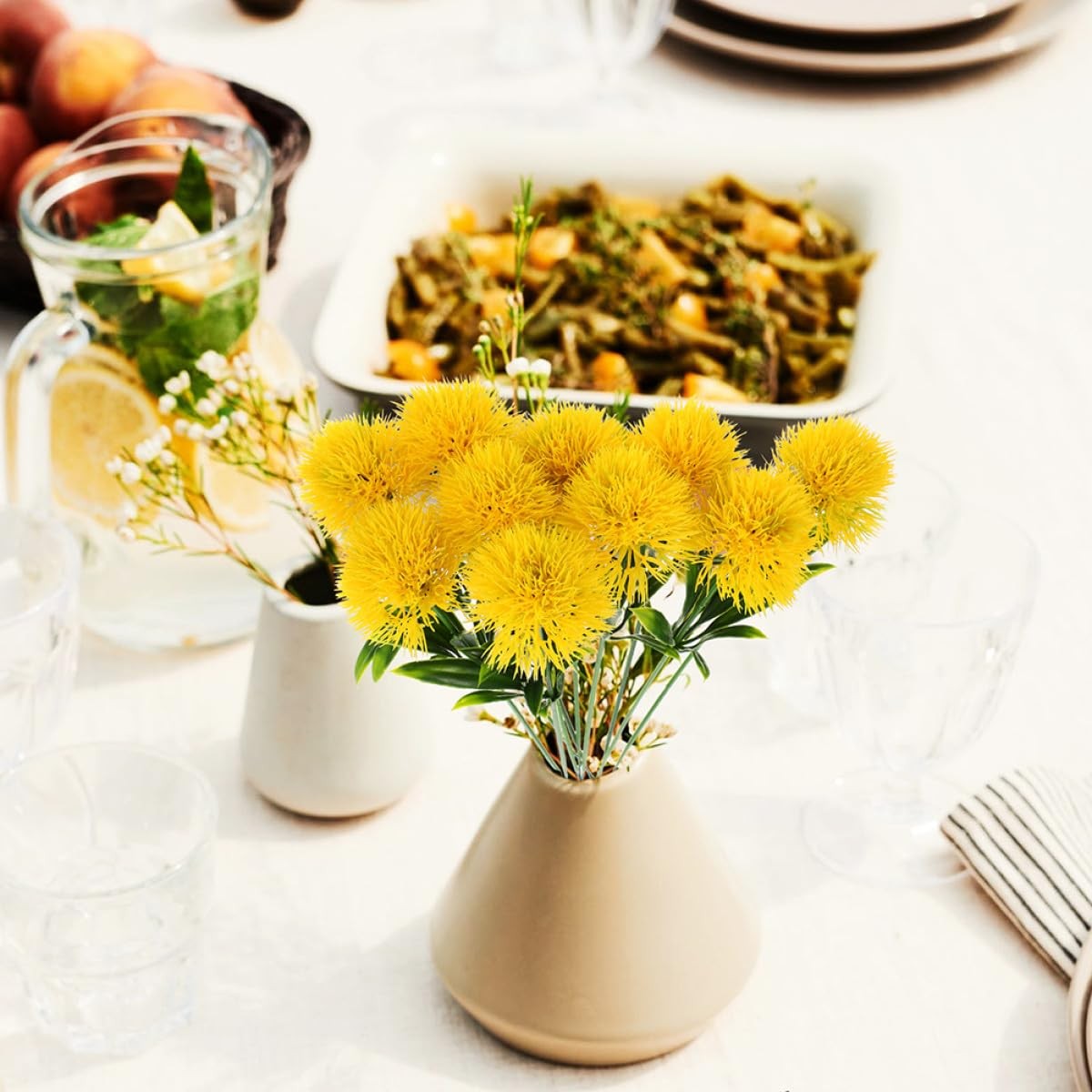 12 Pcs Faux Dandelion Flowers Realistic Artificial Dandelion Branches for Hom…