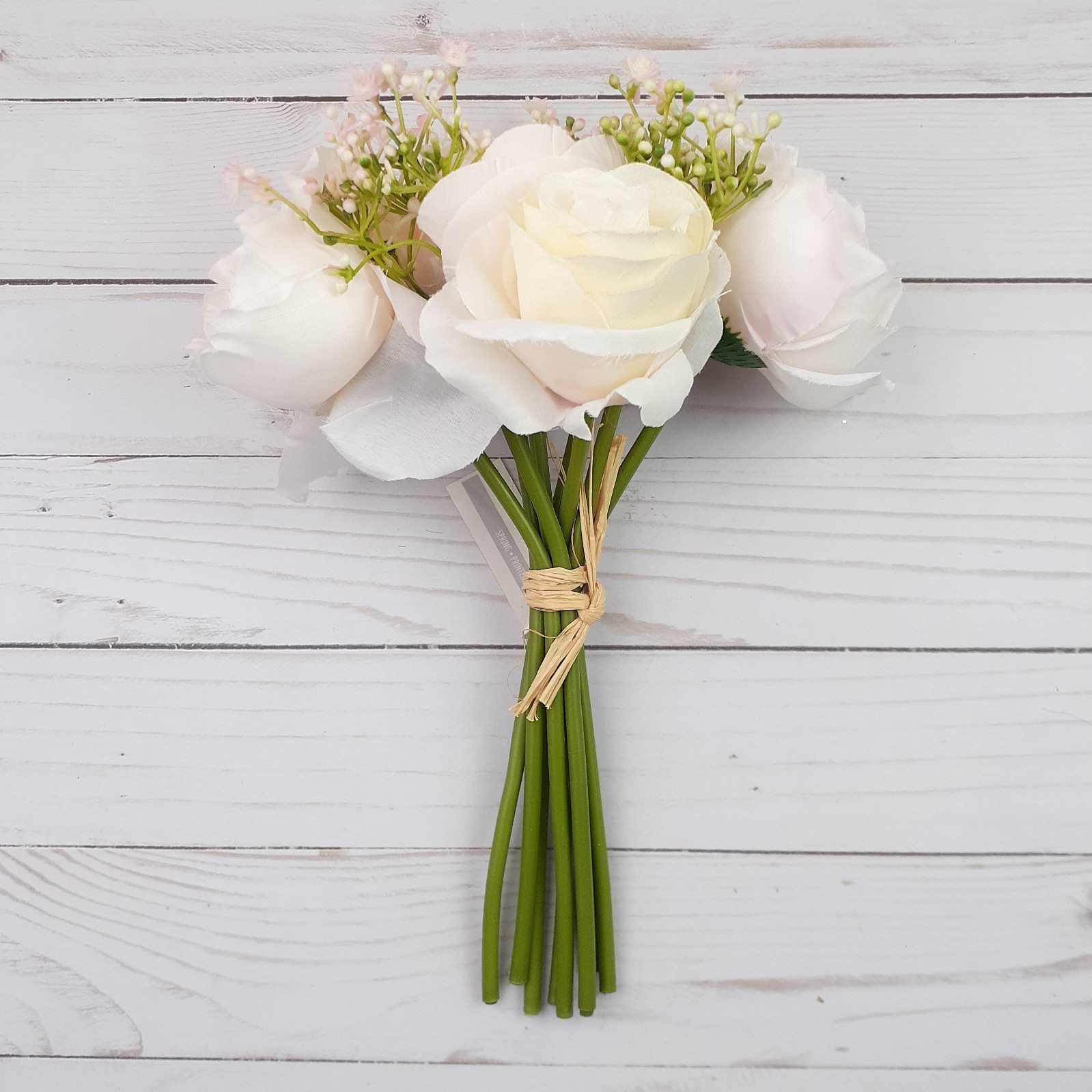 Flower Bouquet Spring Floral Decor Wedding Romantic Pale Peach F3