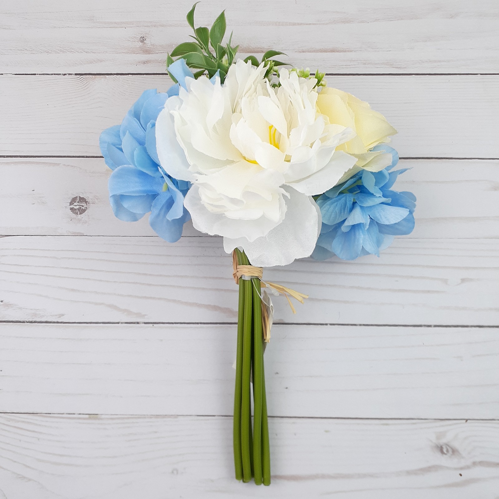 Flower Bouquet Spring Floral Decor Wedding Romantic Blue Yellow F6