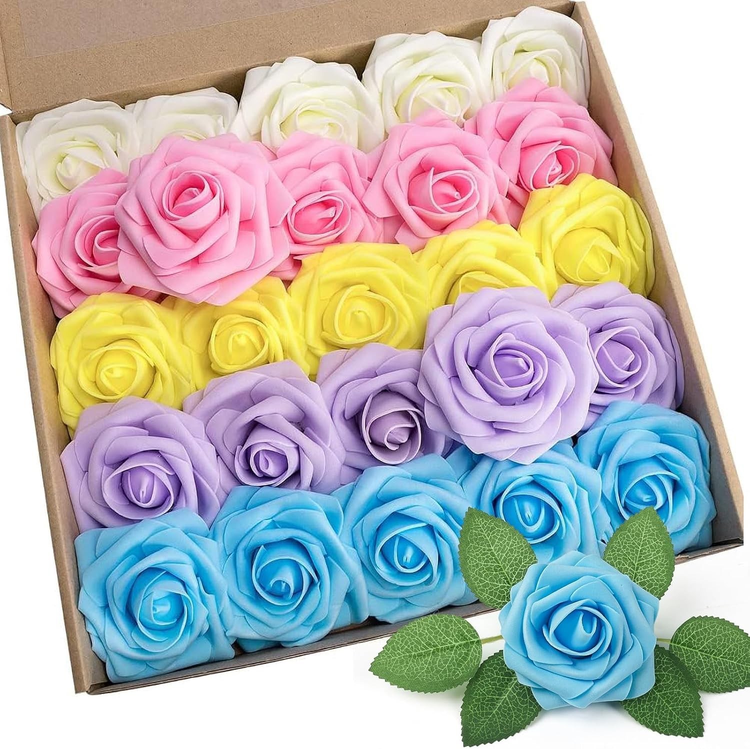 Versatile Artificial Roses 25Pcs for Party Decorations and Flower Arrangements