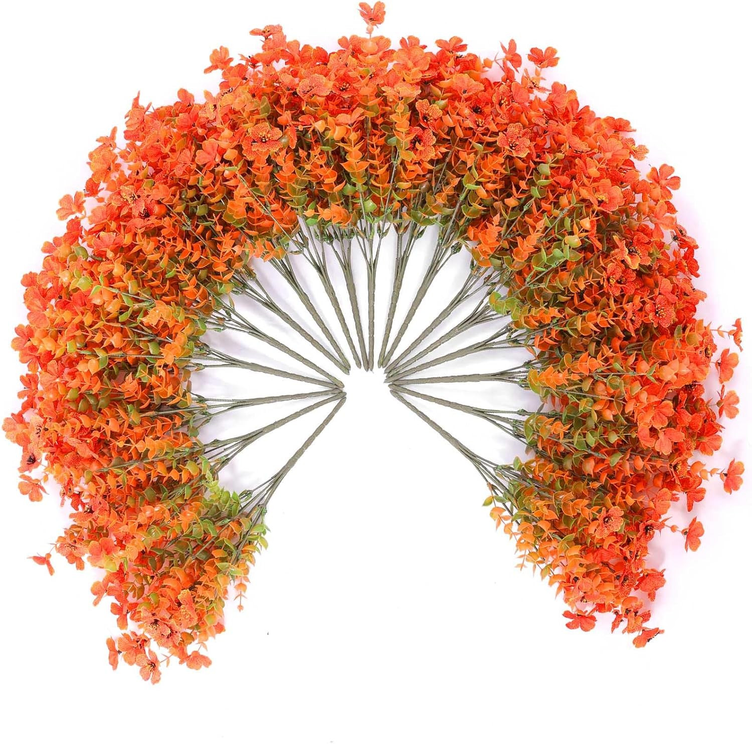 36 Pcs Artificial Mums Flowers Outdoor Plastic Fall Flowers Fake Mums Autumn Gre