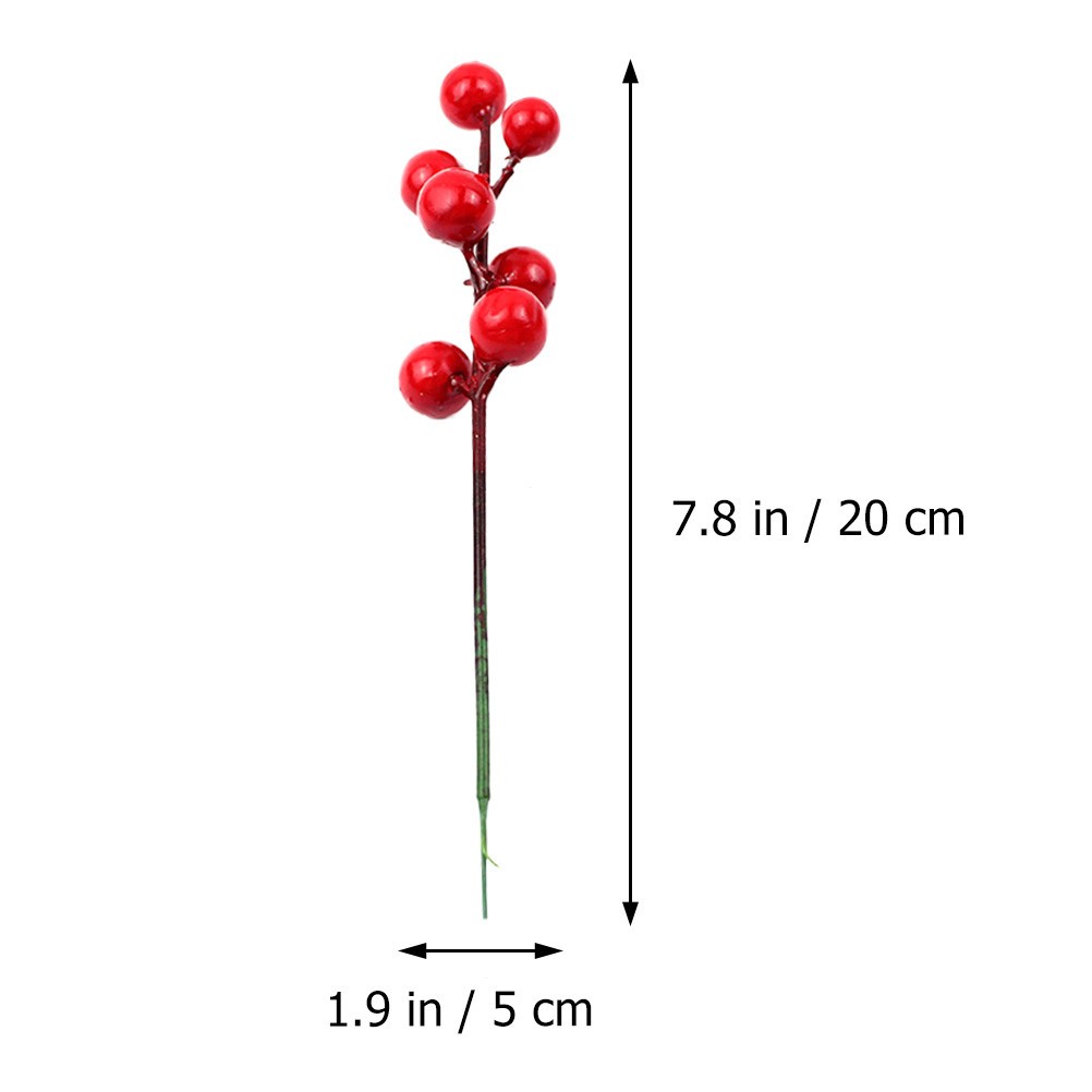 20 Pcs Creative Artificial Berries Simulation Picks Red Berry Adornments Xmas