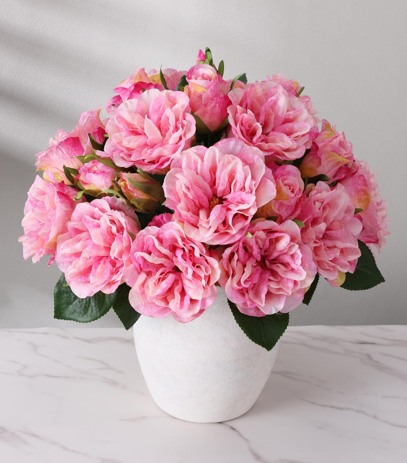 13 Branches Pink Rose Artificial Flowers Silk Roses Wedding Bouquet DIY Craft