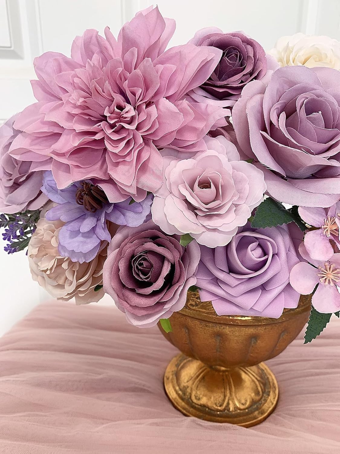 18-Piece Purple Artificial Floral Set for Stunning Arrangements & Crafts