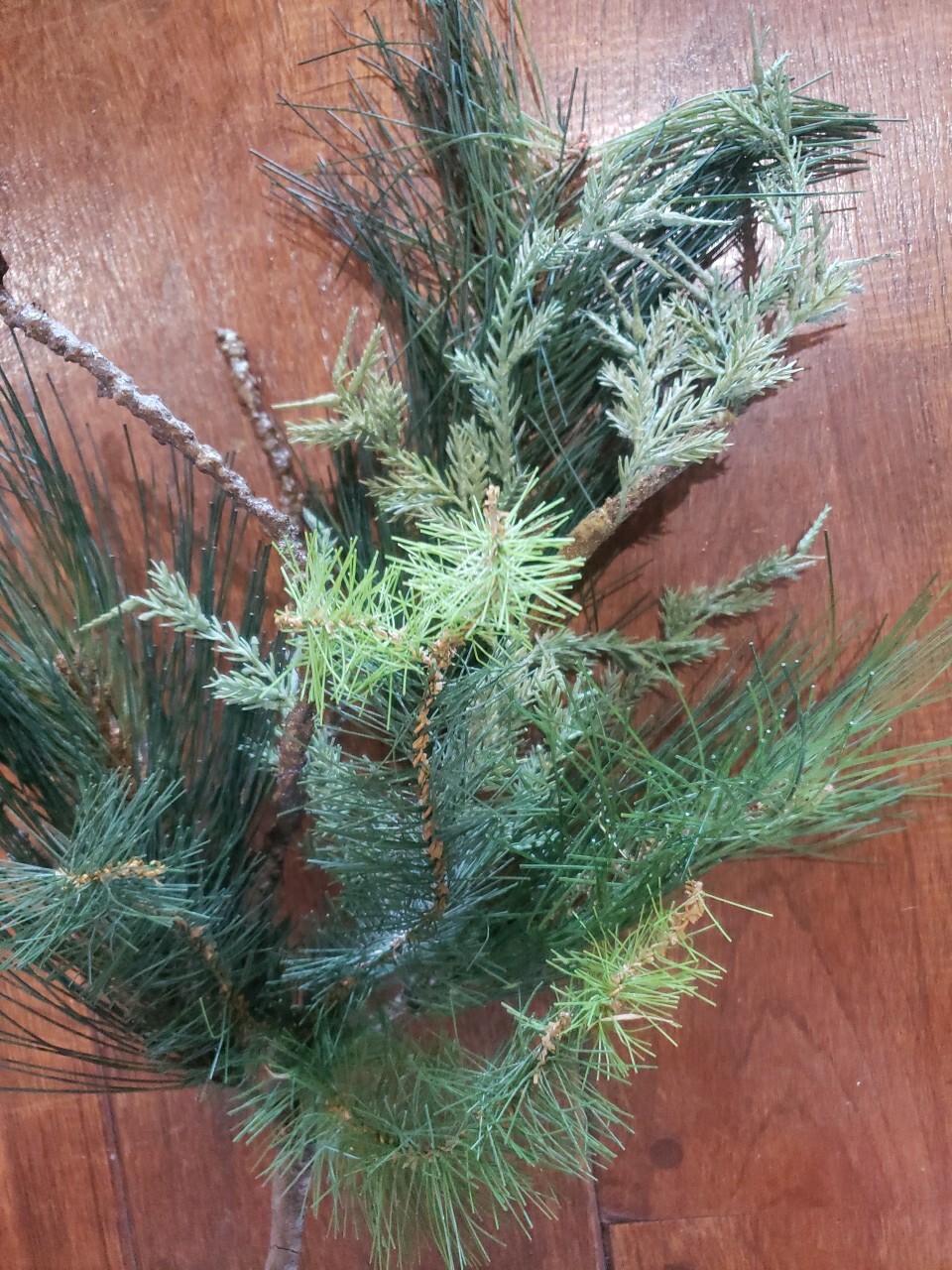 Lot Of 3 DESIGNER Realistic Mixed PINE CEDAR Filler Decor Branches 28″