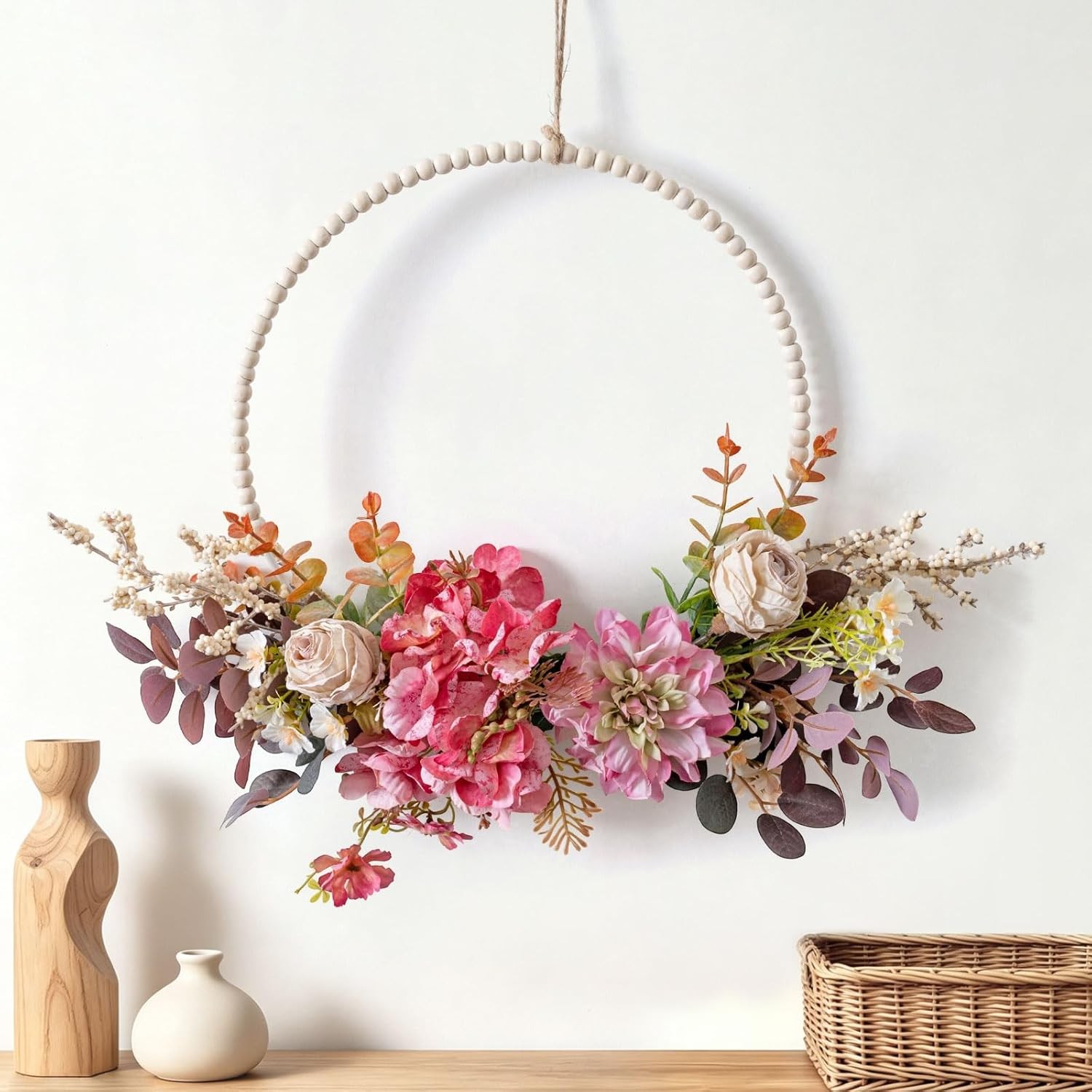 Floral Wreaths Front Door Artificial Purple Ranunculus Lavender Flower Wreath