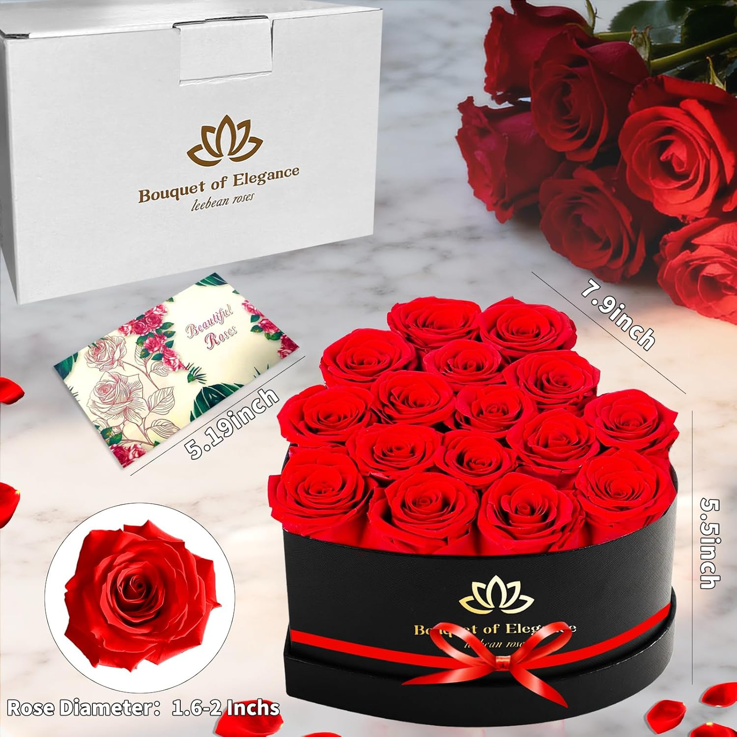16 Forever Preserved Roses in a Box,Real Preserved Flowers,Mothers Day Flowers,P
