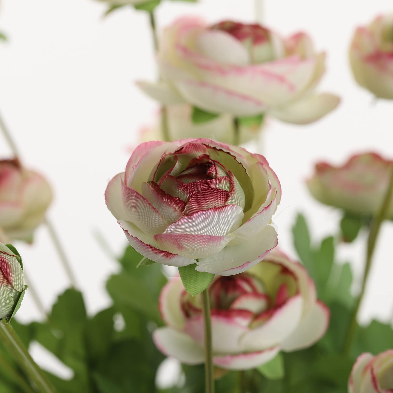 Artificial Silk Flowers Persian Buttercup Bicolor Ranunculus Flower 5 PcsSuit…