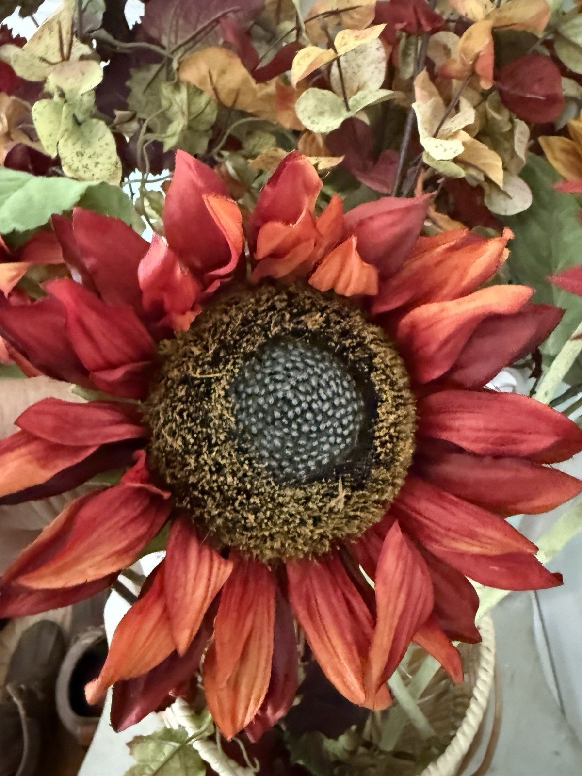Pier One Imports Faux Autumn Flower Sunflowers Leaves Big Lot