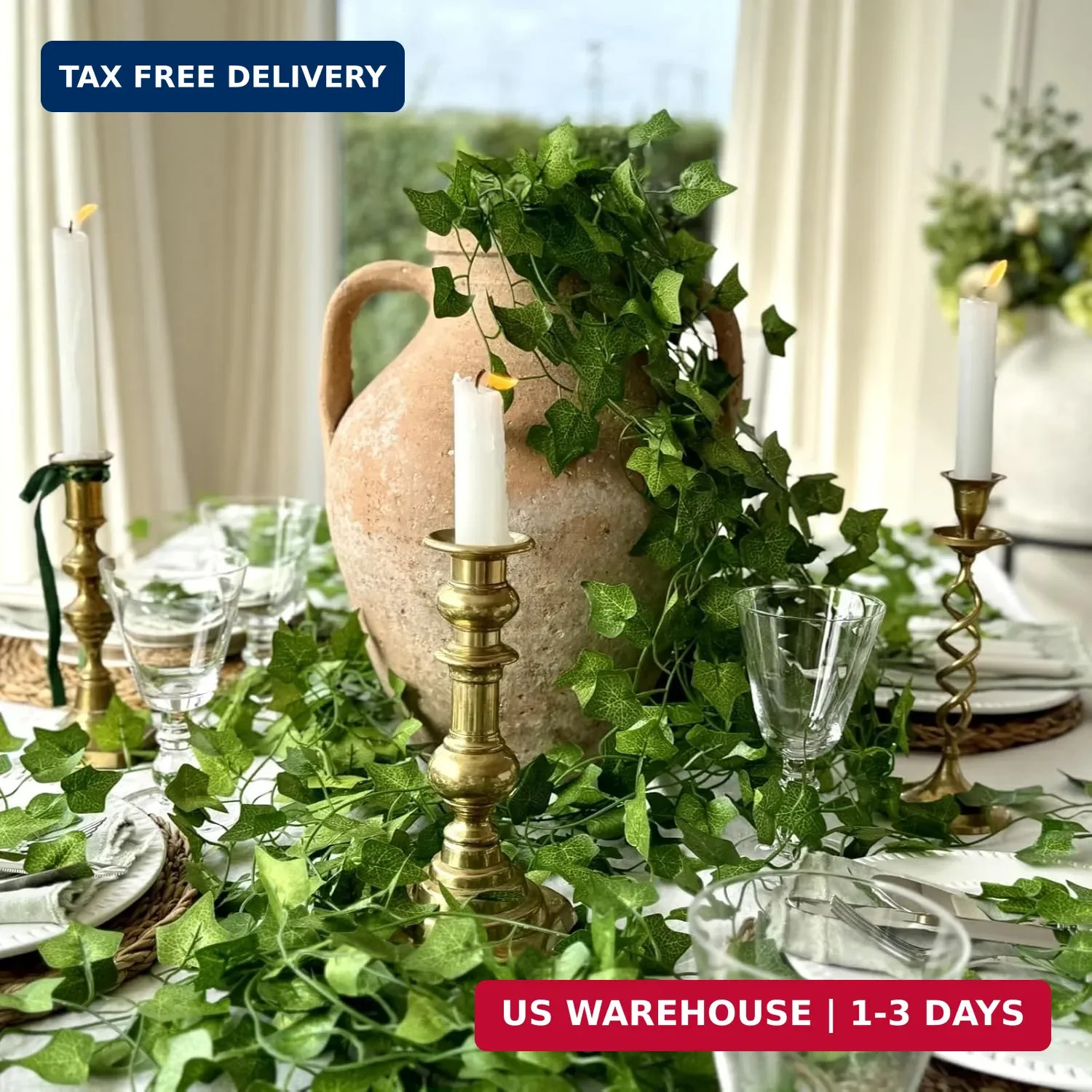 12 PCS Artificial Ivy Leaf Plants Fake Hanging Garland Plants Vine Home DecorOpe