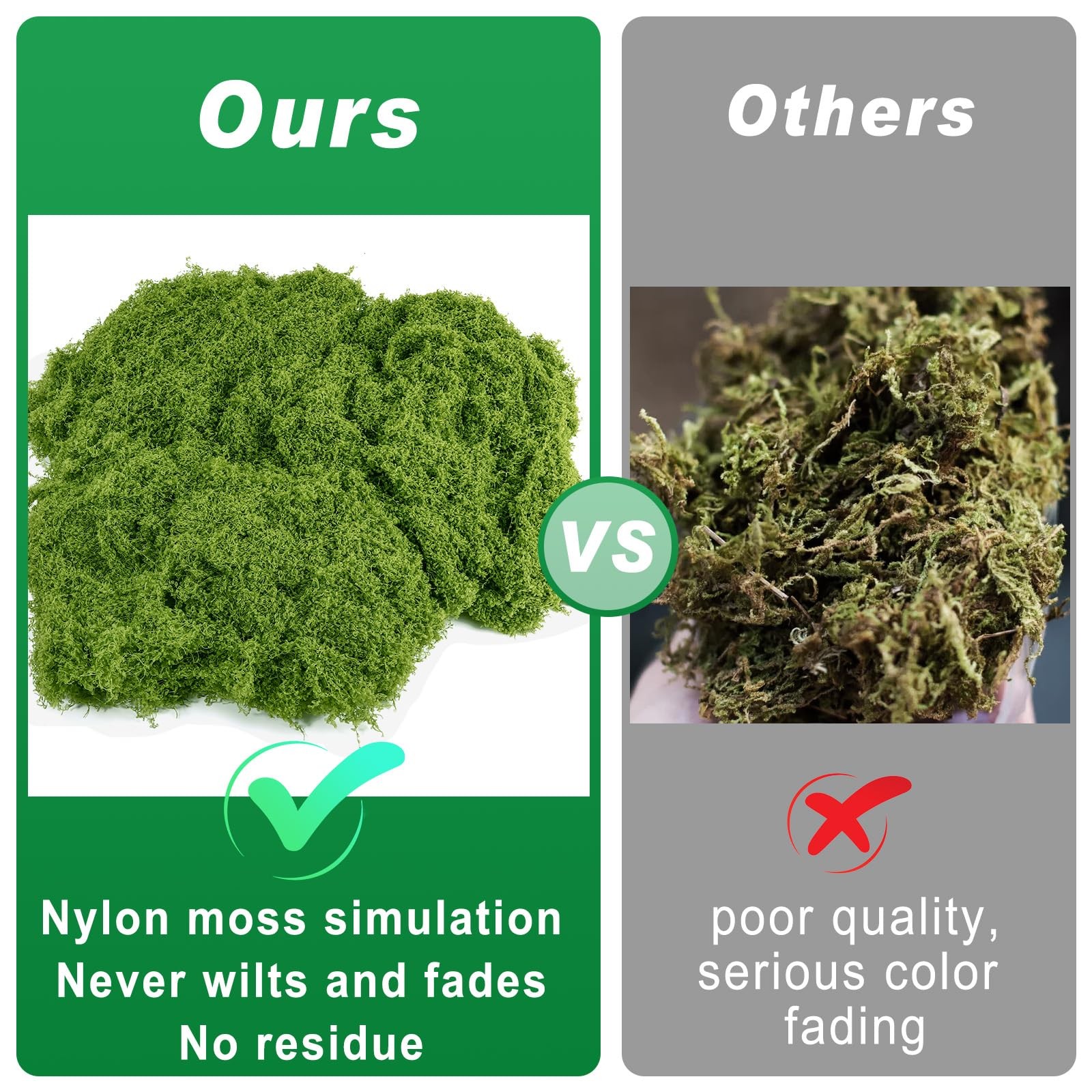 Fake Green Moss for Potted Plants, 10.6OZ Moss Decor Faux Moss (Dark Green) |…