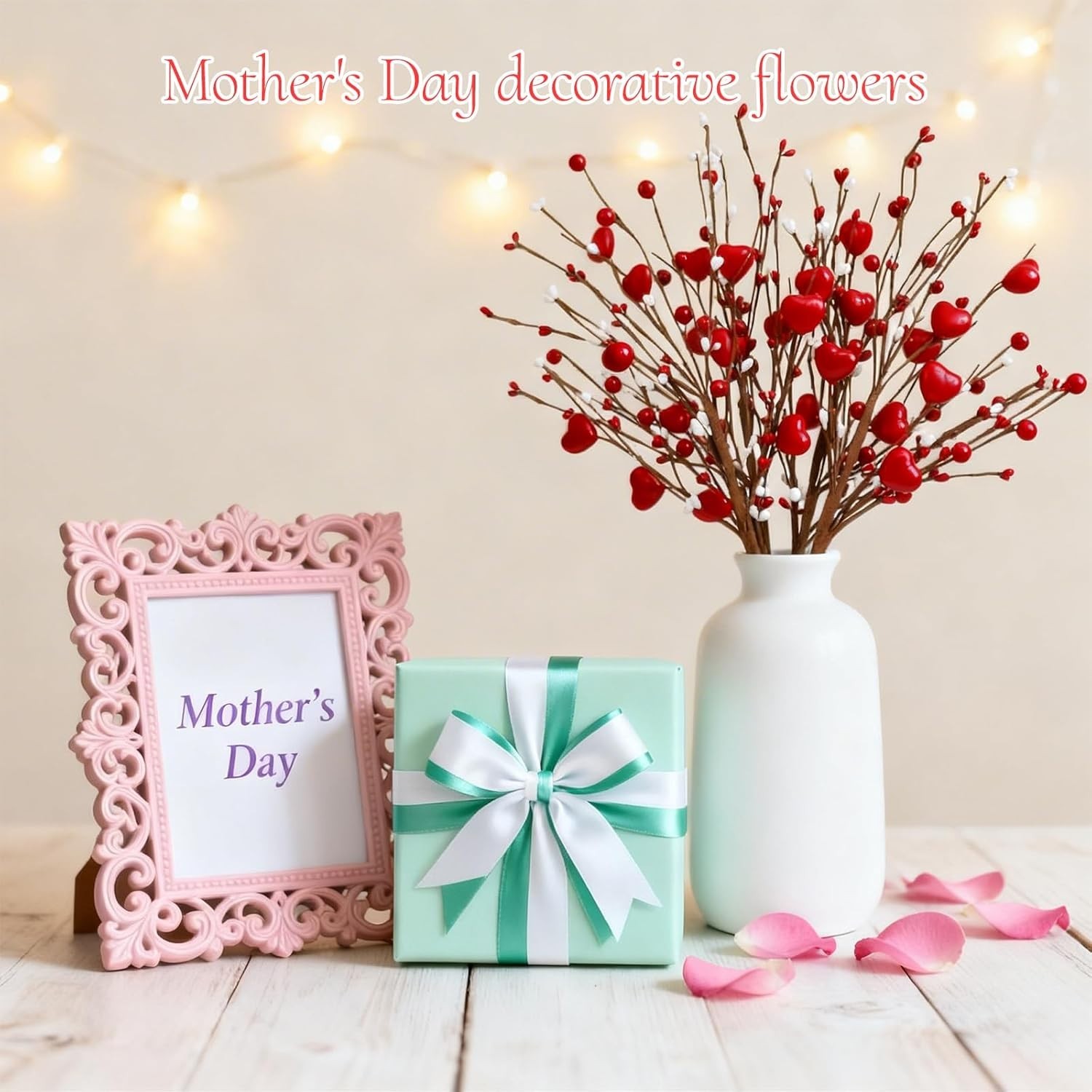 Valentine’s Day Heart Shaped Decorations – 4 Pcs for Candles and Bouquets