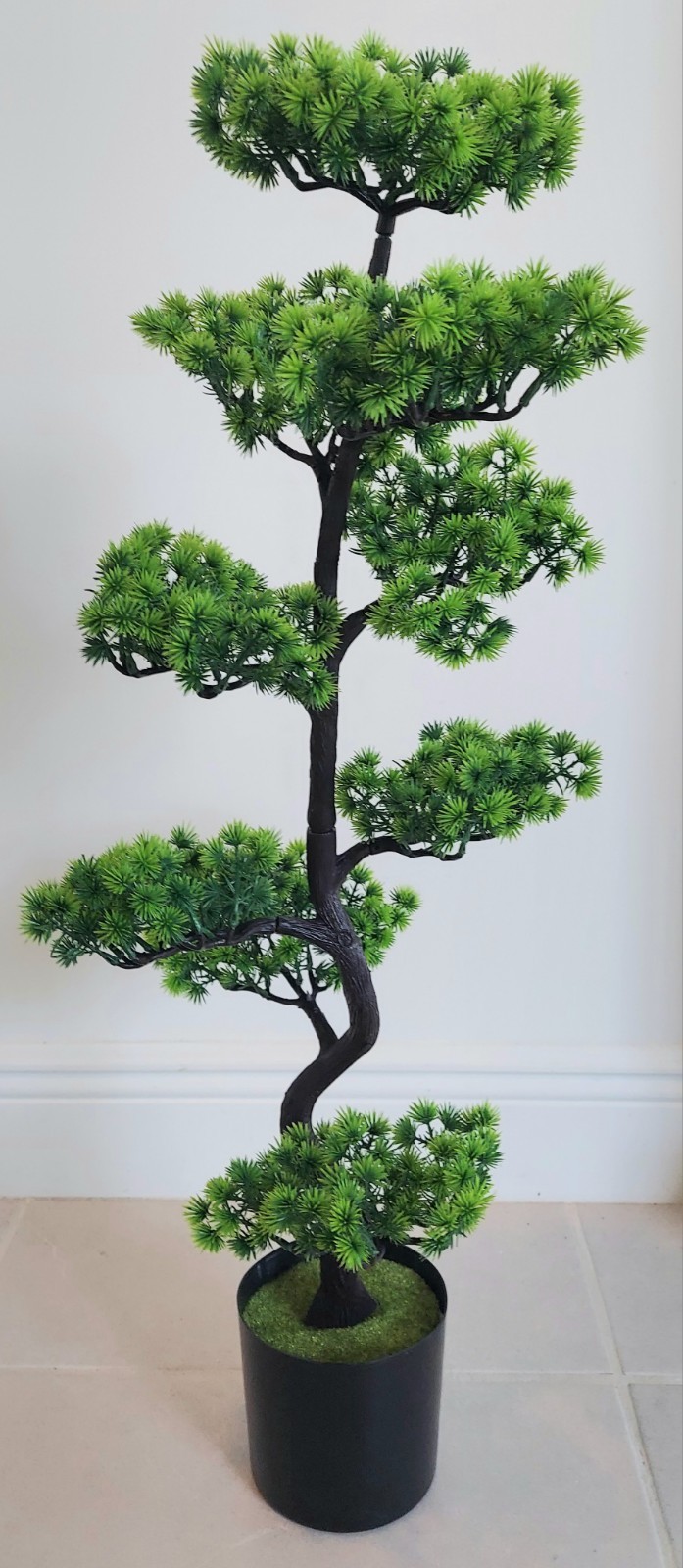 31″ Artificial Large Cedar Bonsai Pine Tree Black Pot Retail $197