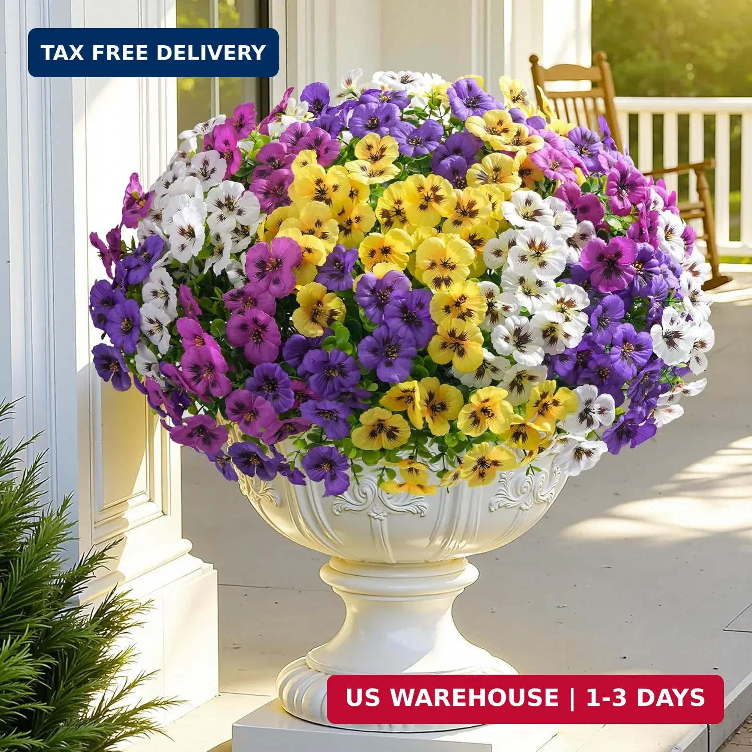 Ivydale 20PCS Artificial Fake Pansy Flowers for Outdoors Spring Sumer Decor, Fau