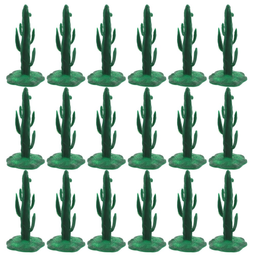 40 PCS Simulated Cactus Mini Artificial Figurines Miniature Fake Toy Craft