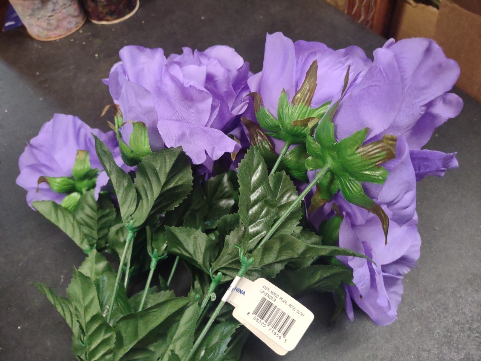 Big Mixed Pearl Rose Bush, Lavender, Pretty Purply Silk 5″ Large Roses 12 Stems