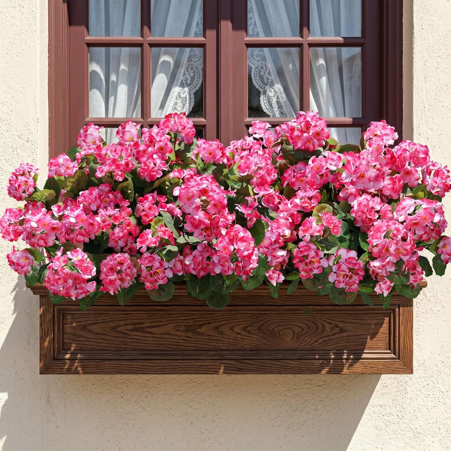 Artificial Geranium Fake Flowers for Outdoors Decoration, 6 Bundles Silk Gera…