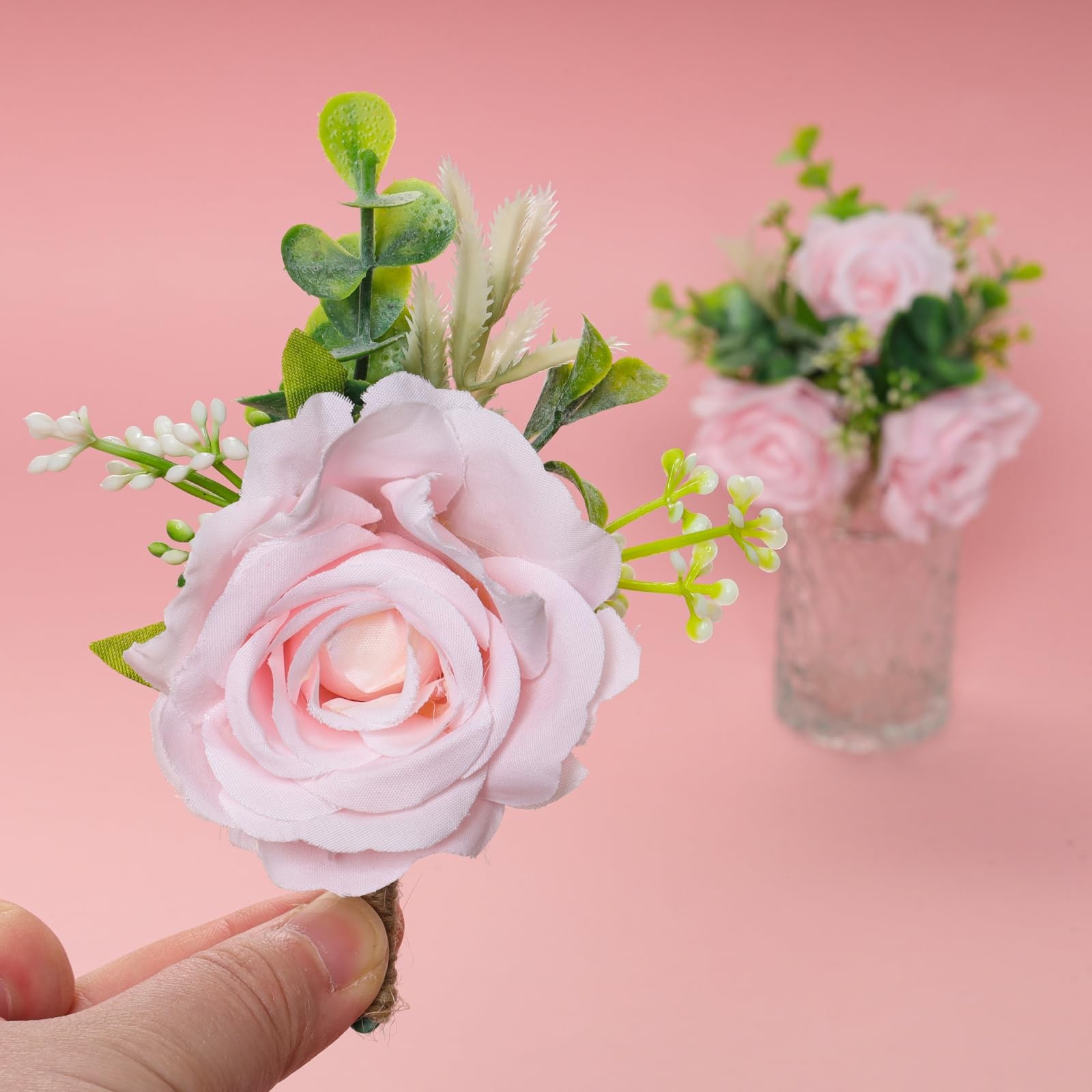 Ivory Rose Boutonniere for Men Wedding Set of 6 Groom Groomsmen Best Man Arti…