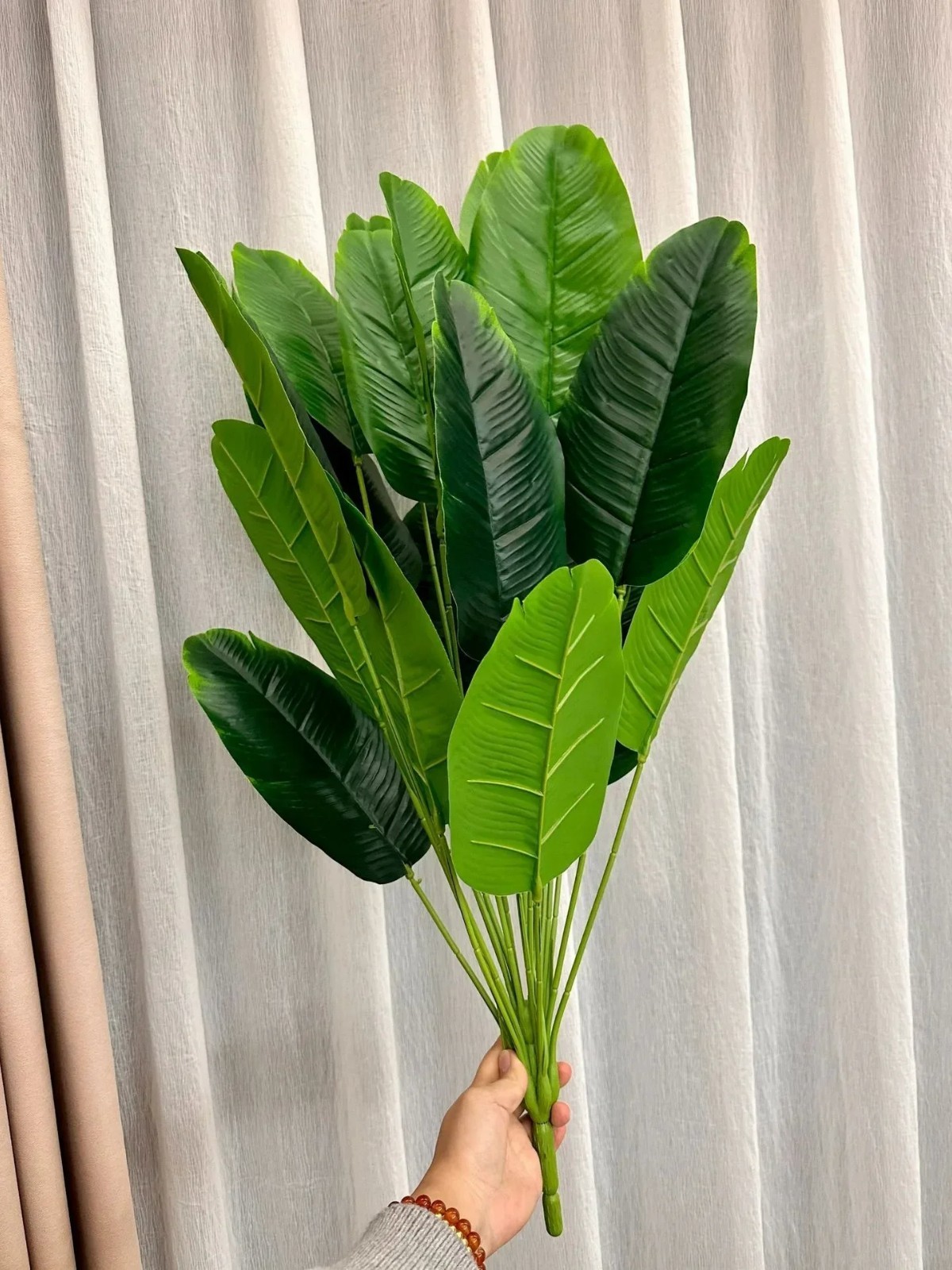 Leaves Artificial Plants Large Tropical Palm Tree Fake Banana Plants Leaves Real