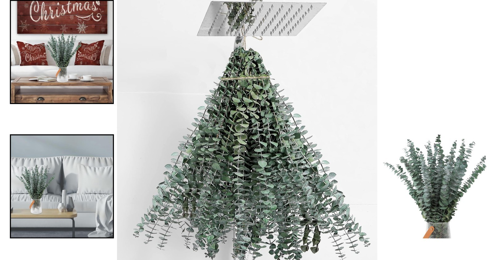 Natural 30 Pcs Dried Eucalyptus Stems | 17” with Hemp Rope for Easy Hanging