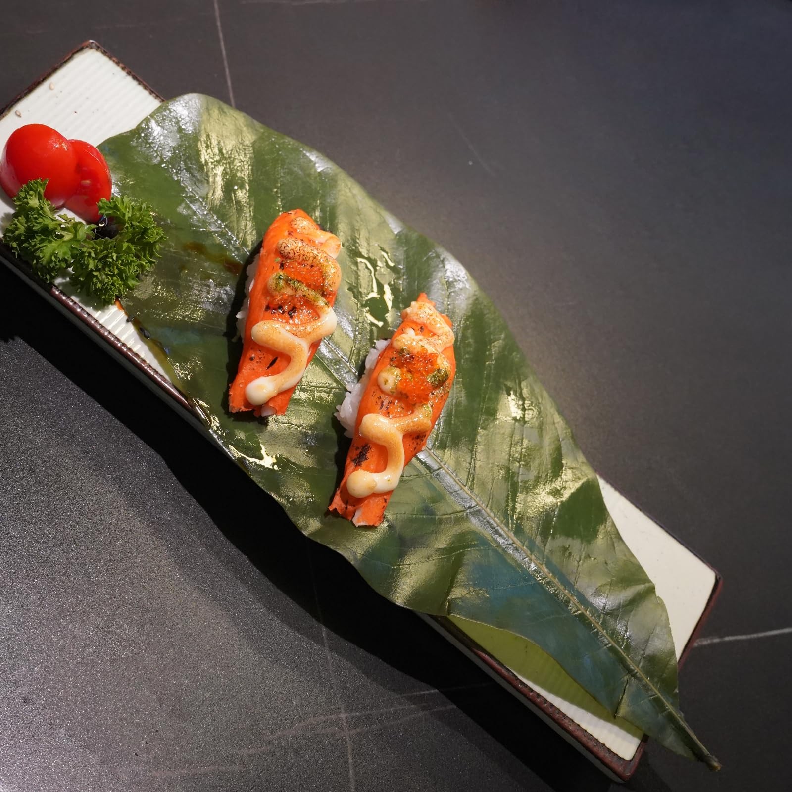 Green Leaves Real Leaves Houpoea Leaf Sushi Plate Decoration Dish Decoration …