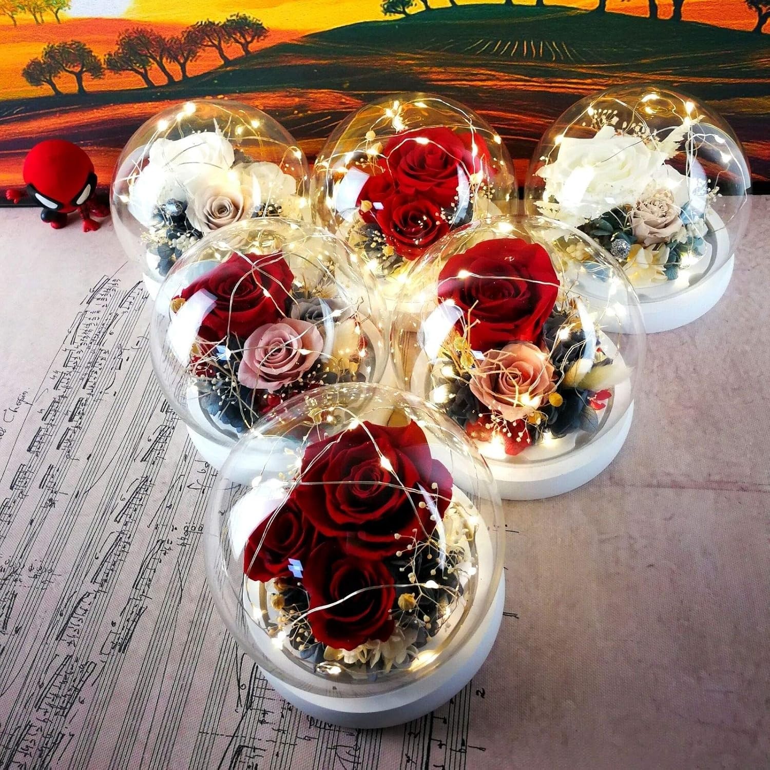 Forever Flowers Real Eternal Roses Preserved Flowers Gift with LED Mood Light…
