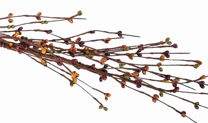55″ Primitive Pip Berry Garland Burnt Orange, Mustard, Green, Burgundy – FALL