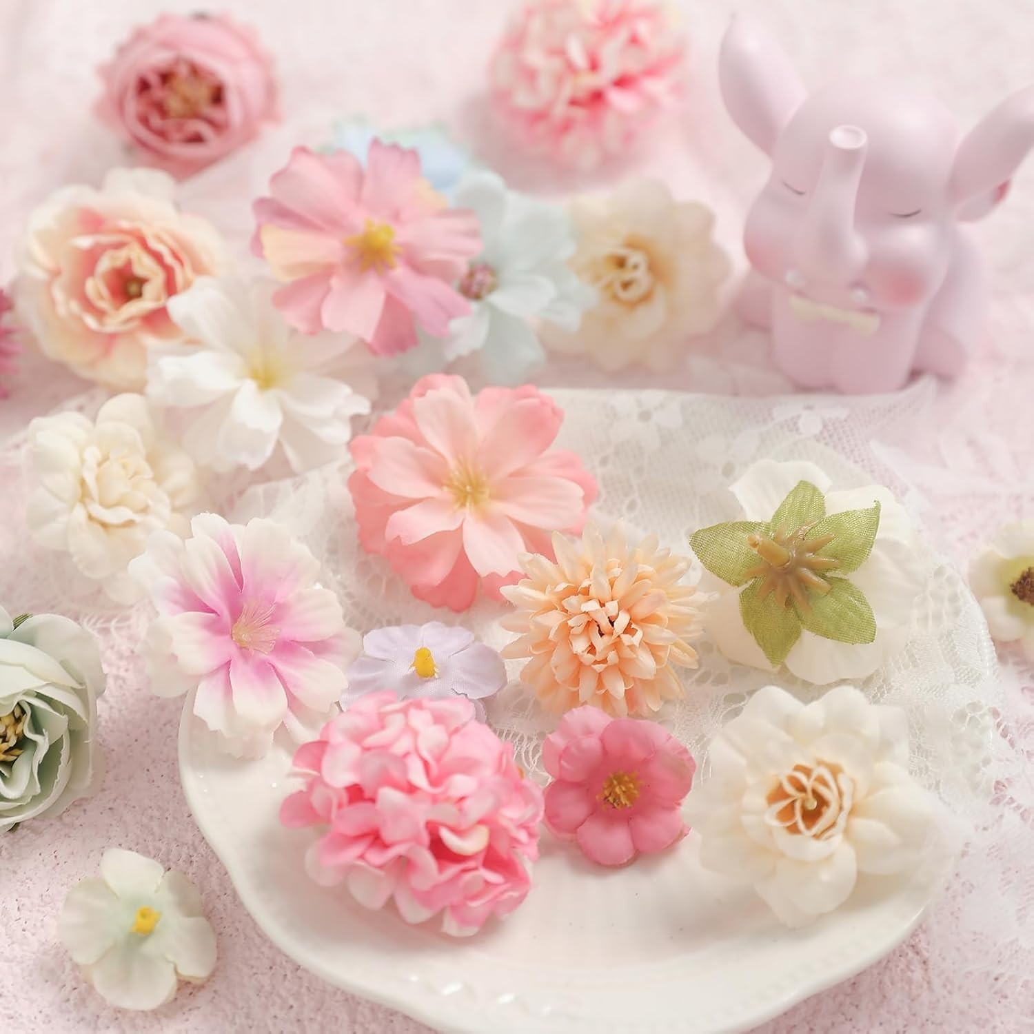 Assorted Mini Faux Flowers for Crafts, Garland, and Floral Arrangements
