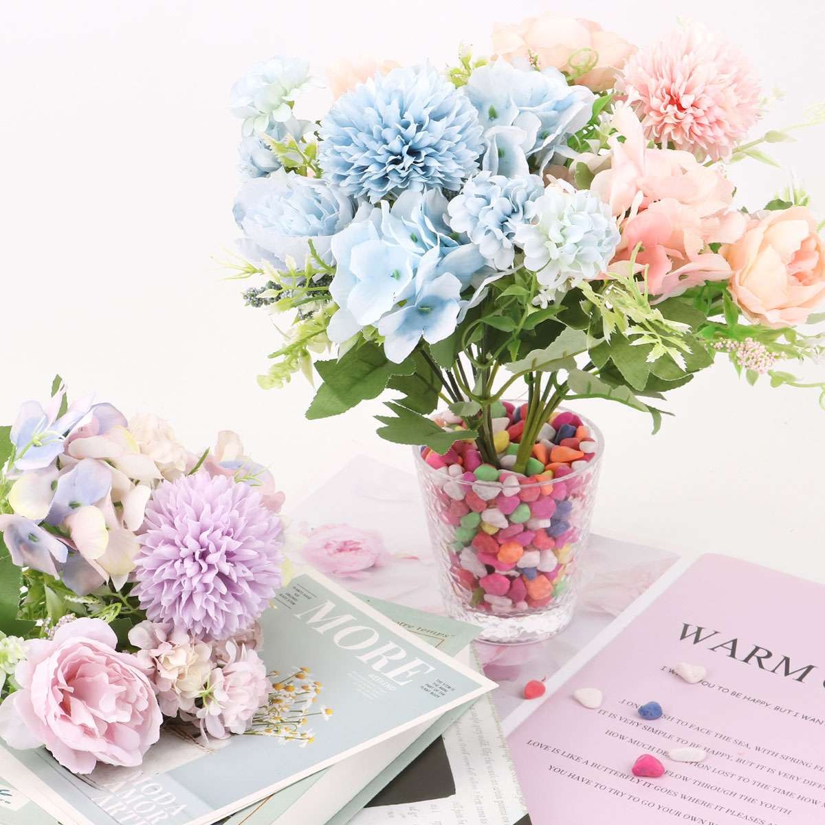 Silk Peony Artificial Fake Flowers Bunch Bouquet Home Wedding Party Decor Hot US