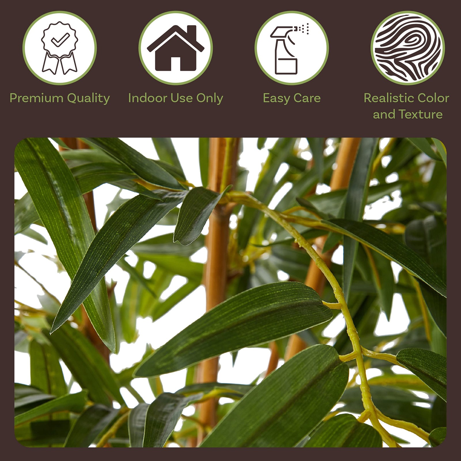 Artificial Bamboo Tree – 6FT Fake Plant with Adjustable Leaves and Pot – Faux…