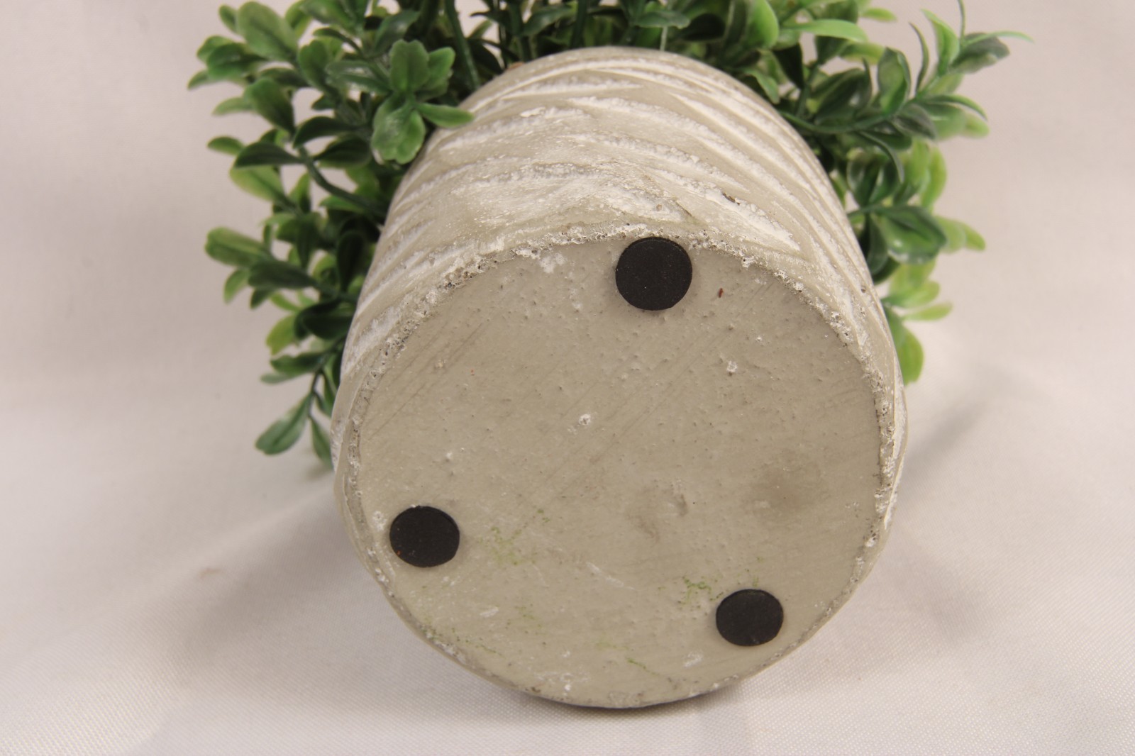 2 Faux Plant in Pots Green Decor in Heavy Pots with Furniture Protectors