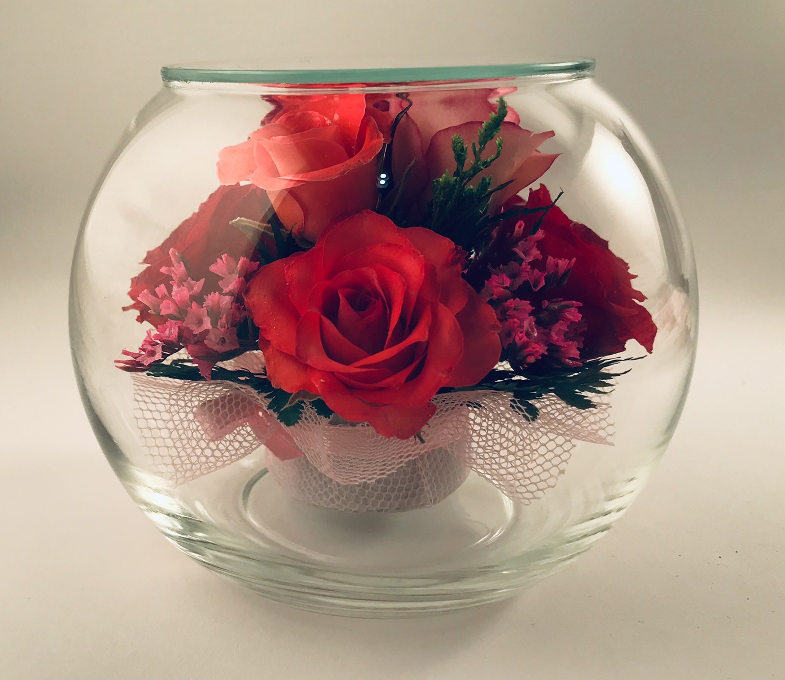 Last Forever Roses Bouquet Preserved In Fancy Glass Jar. Perfect Gift.