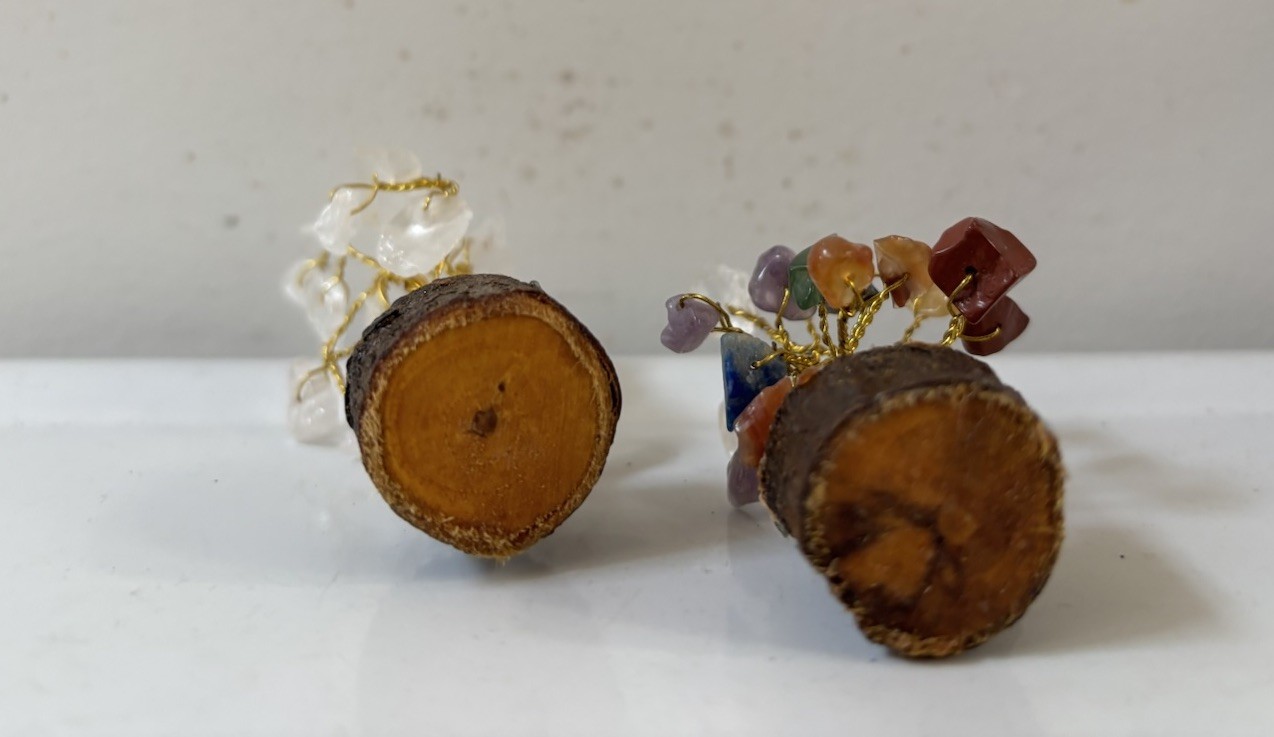 2 Miniature Gem & Wire Trees