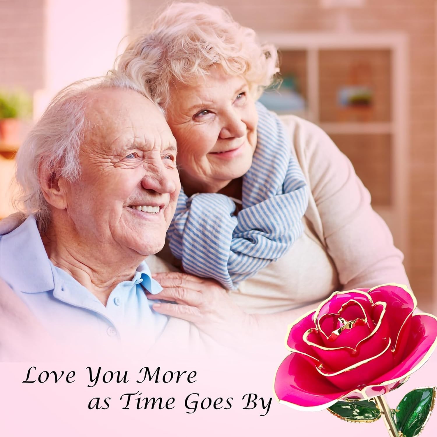 Unique Peach Pink Resin-Preserved Gold Dipped Rose – Perfect Gift for Mom & Wife