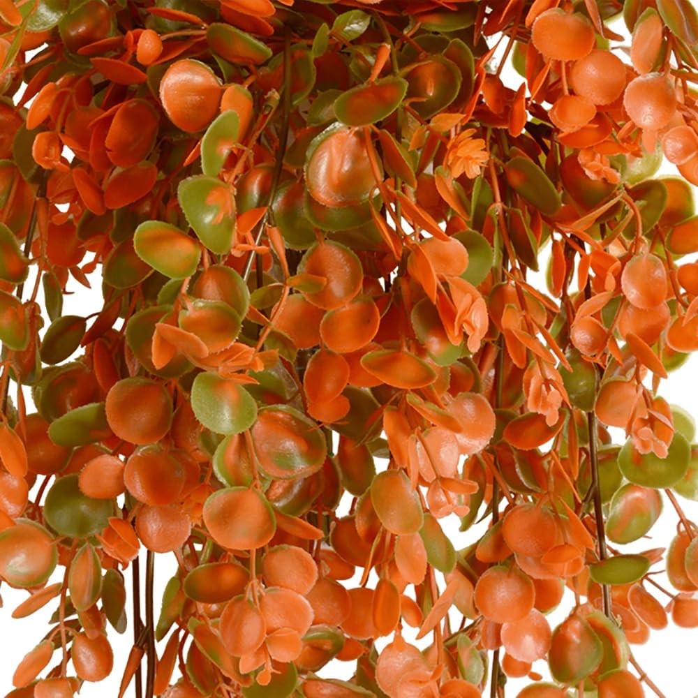 2pcs Artificial Hanging Fall Plants Fake Hanging Plant Faux Eucalyptus Leaf Gree