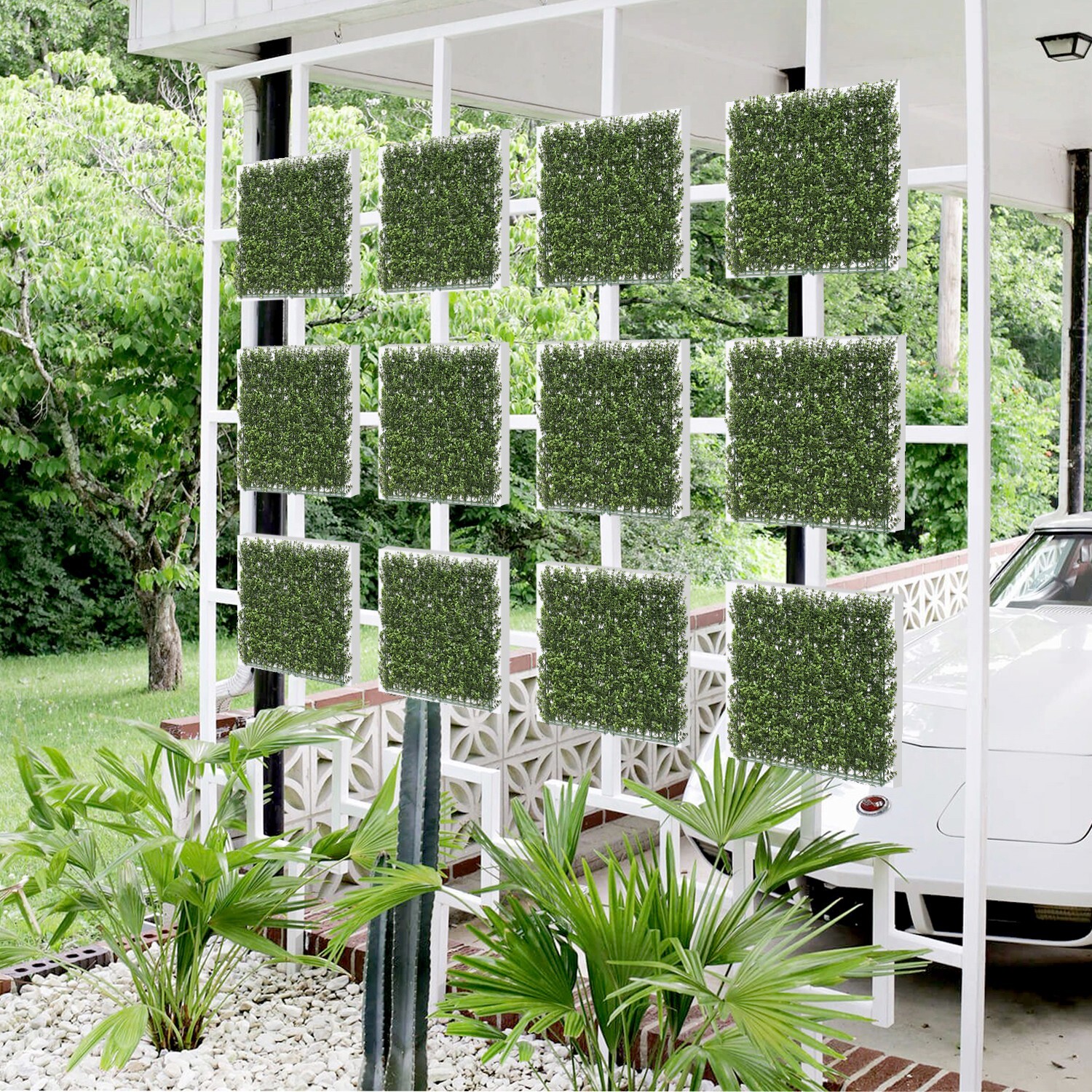 Clearance Sale 20″ Artificial Olive Buxus Leaf Fence Panel Home Holiday Decor