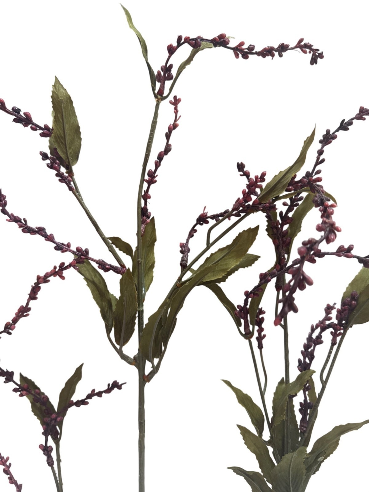 Artificial Purple Green Floral Sprays Plastic Stems Home Decor 5 Pieces Set