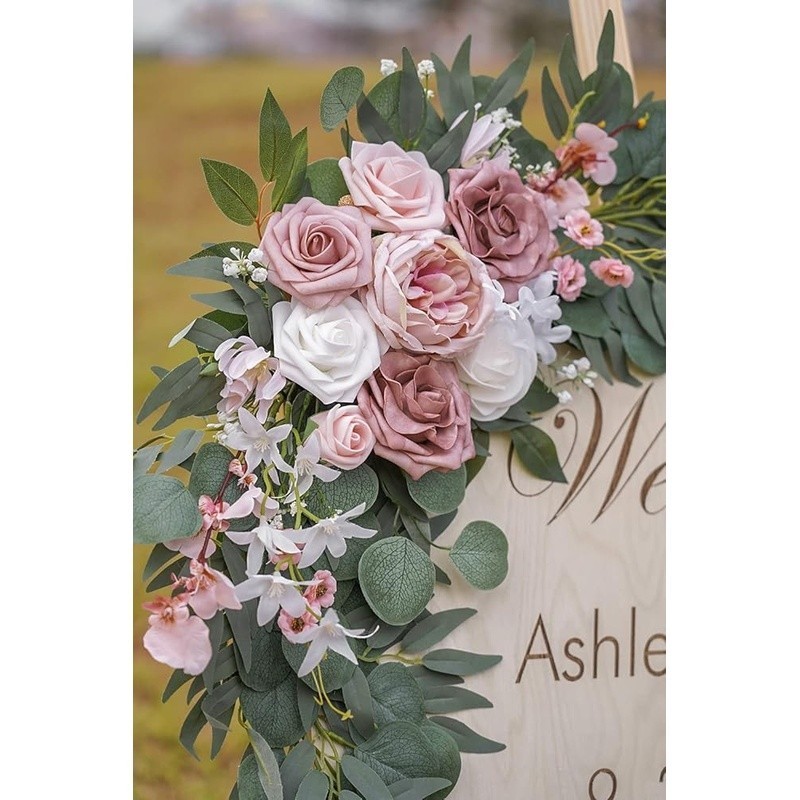 Wedding Arch Flowers Set Faux Silk Decorative Ornaments Clips Ties Events New