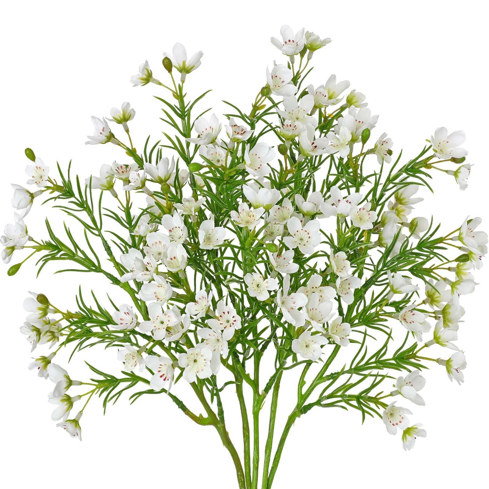 5 PCS White 18 Inch Artificial Silk Spring Wildflowers Summer Flower Bouquet