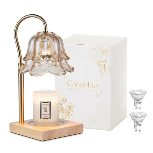 Candle Warmer Lamp with Timer: Flower Gold Candle Lamps Height Gold Flower