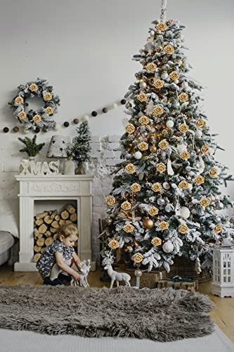 30 PCS Gold Glitter Foam Roses – Fake Flowers for Wedding, Home Decor, DIY Cente