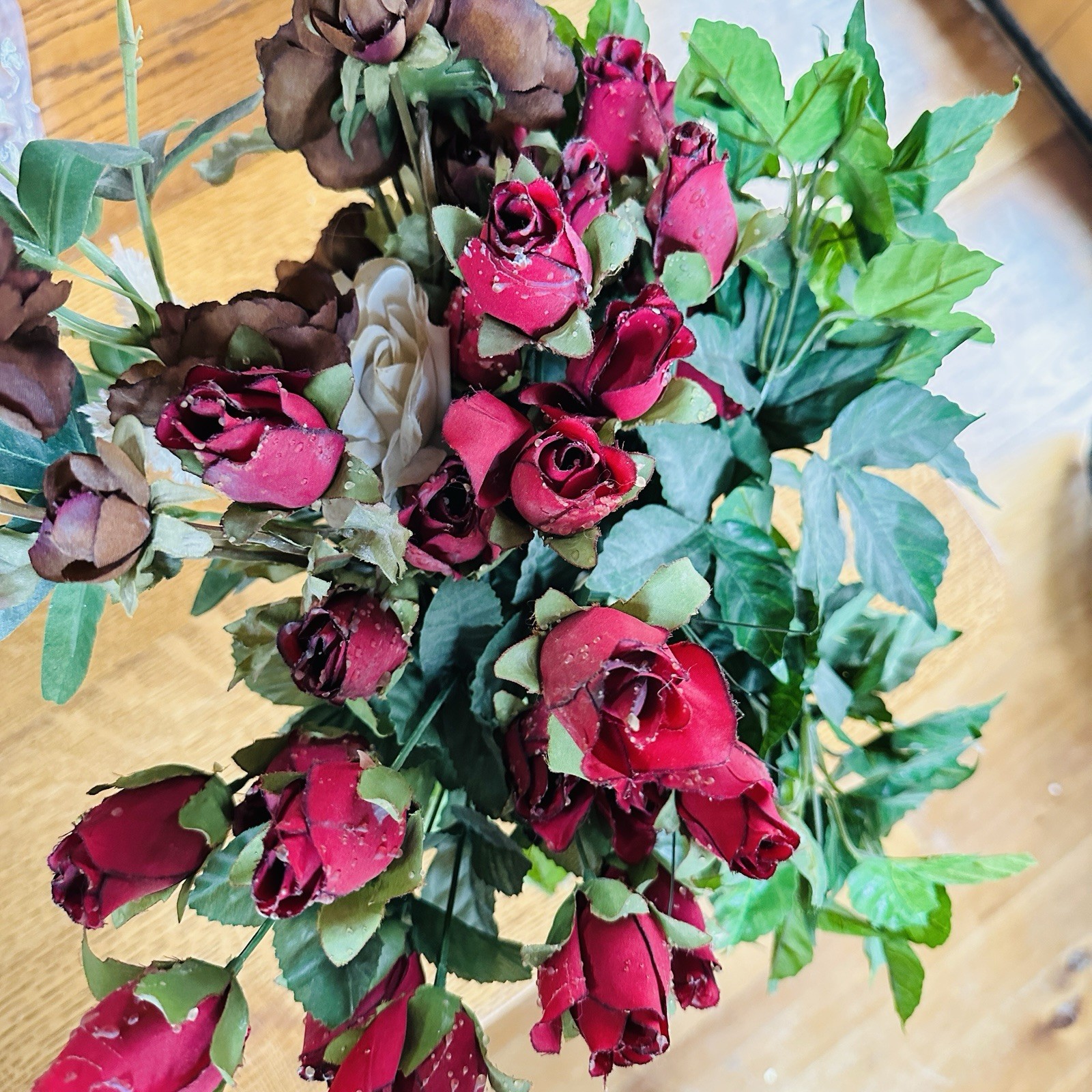 2 Artificial Rose Flower Bouquets Decorations Home Decor Wedding Summer Cemetery