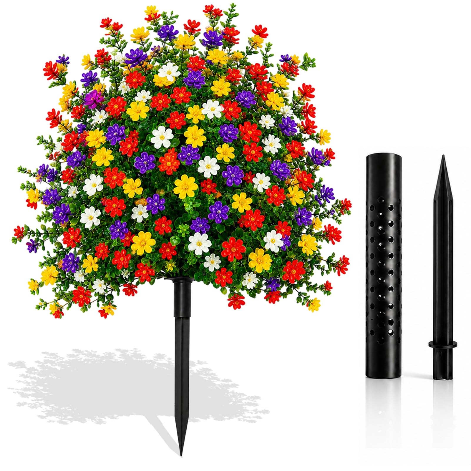 22″ Artificial Topiary Flowers, Artificial Flowers with Ground Stake, Artific…