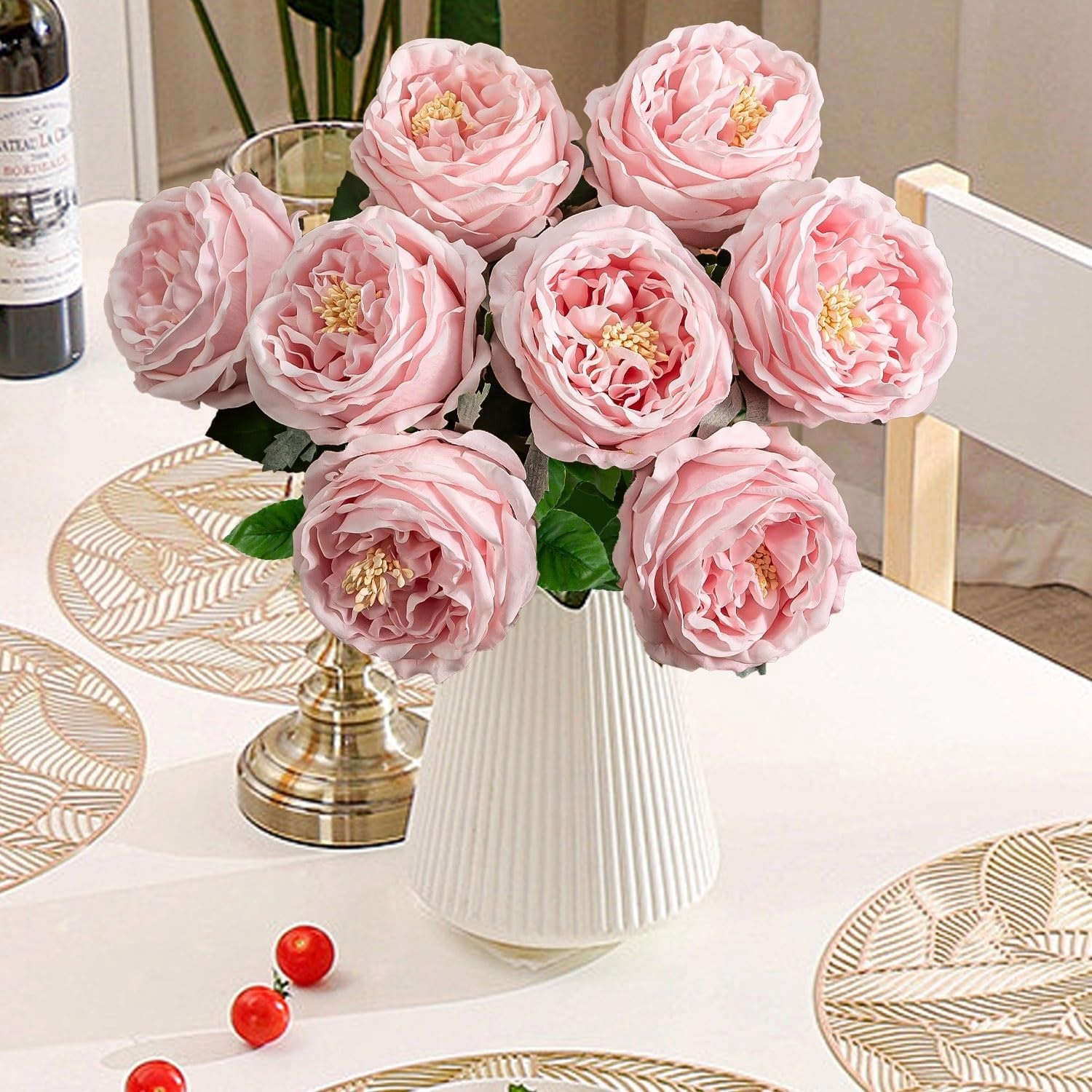 4 Pcs Real Peonies , 3.5″ Bloom Rose Peony Latex7975