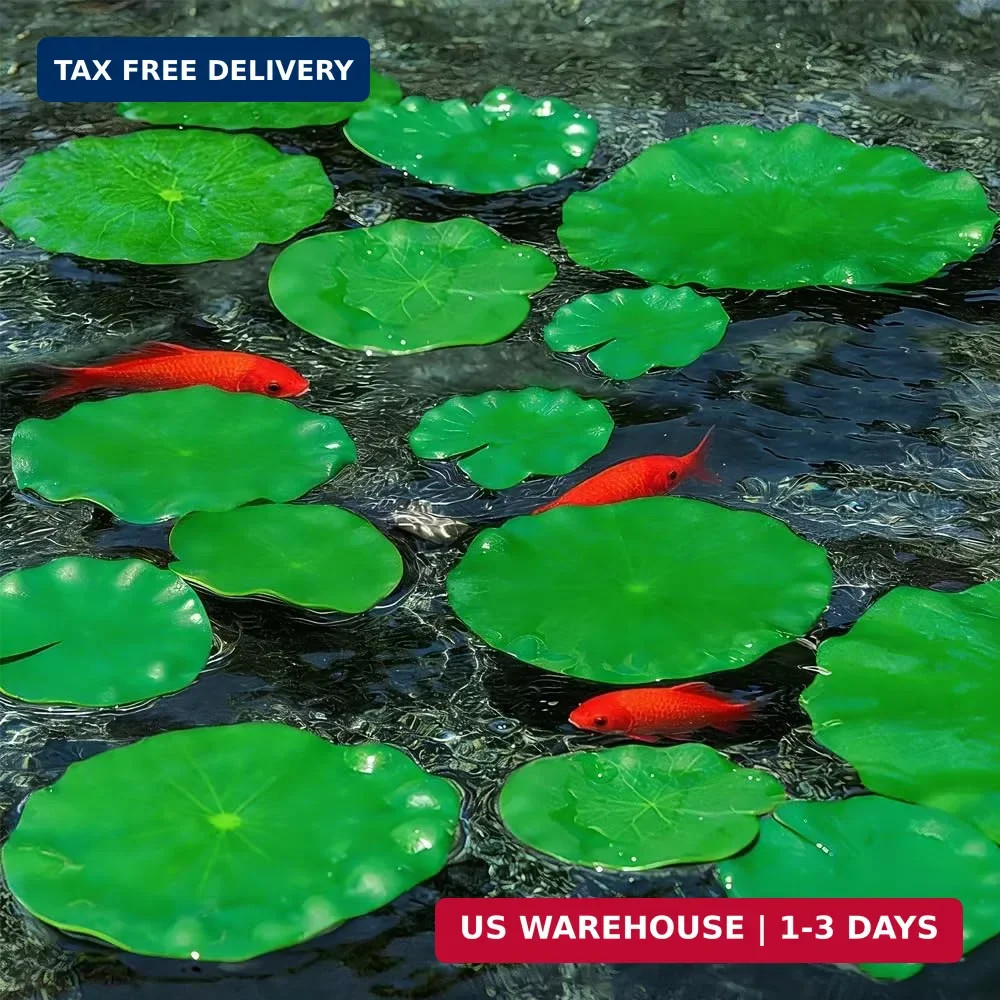 10 Packs Artificial Lily Pads,Floating Lily Pads for Ponds, Artificial Pond Plan