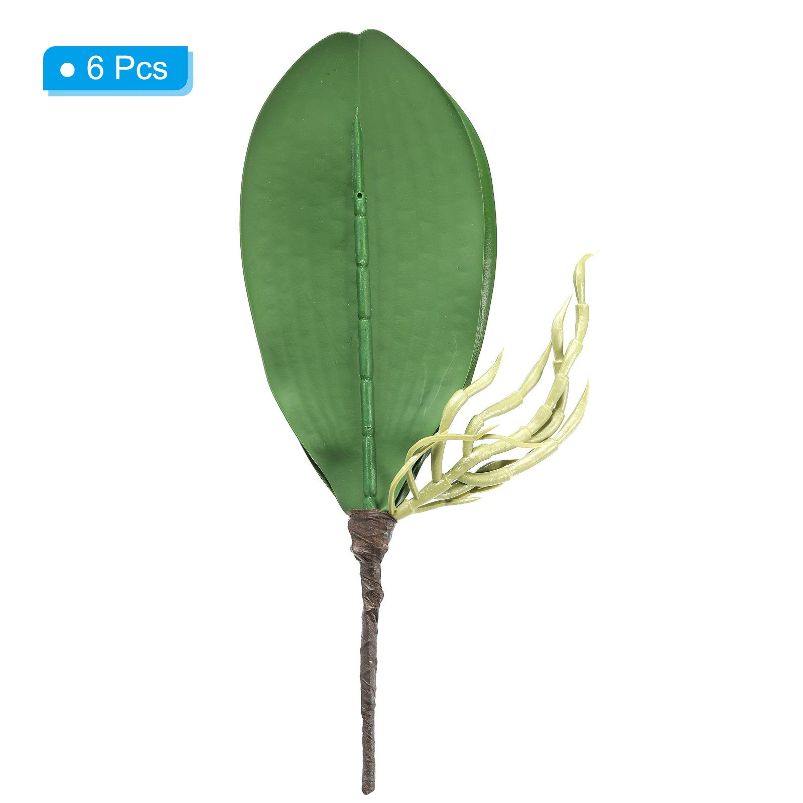 6 Pcs 5.5 Inch Faux Orchid Leaves 5 Petals Artificial Leaf with Stems