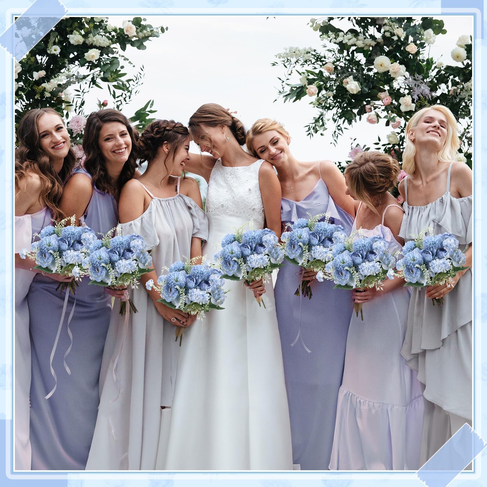 Lyrow 8 Pcs Peony Artificial Flowers Fake Silk Hydrangea Bouquet Elegant Peon…