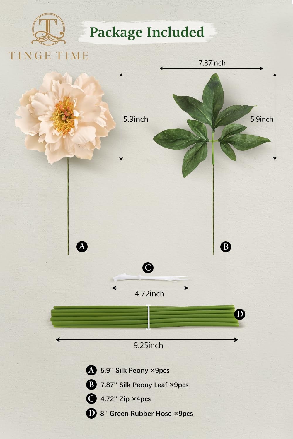 Artificial Peony Flowers 9pcs Silk Wedding Bouquet DIY Craft Fake Peony Flowers